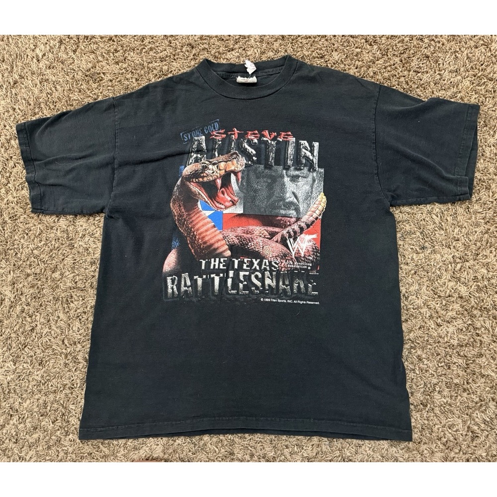Rare Vintage Stone Cold Steve Austin WWF 1998 Titan Sports Shirt Adults XL